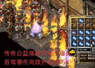 传奇公益服排行前十服务器有哪些高效升级技巧? 传奇公益服排行前十服务器有哪些高效升级技巧?