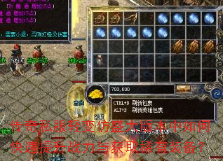 传奇私服轻变仿盛大版本中如何快速提升战力与获取稀有装备? 传奇私服轻变仿盛大版本中如何快速提升战力与获取稀有装备?